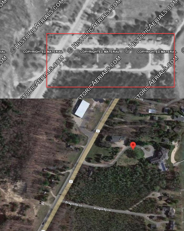 Torch Tip Resort (Torch-Tip Resort) - 1954 Aerial And Current Aerial Map (newer photo)
